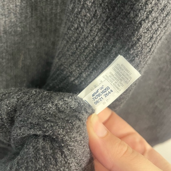 Aerie Women's CozyUp Ribbed Charcoal Sweater medium - Picture 6 of 7